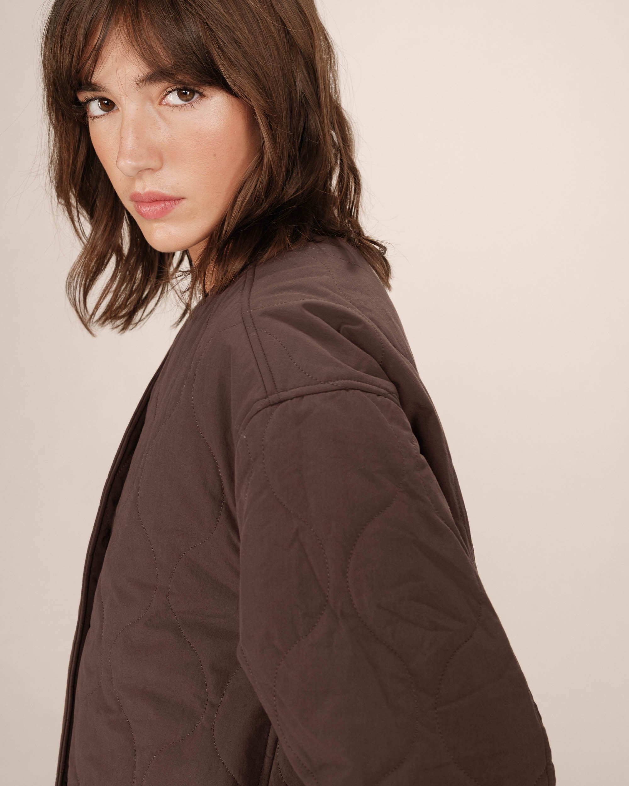 Quilted padded jacket chocolatee Shania