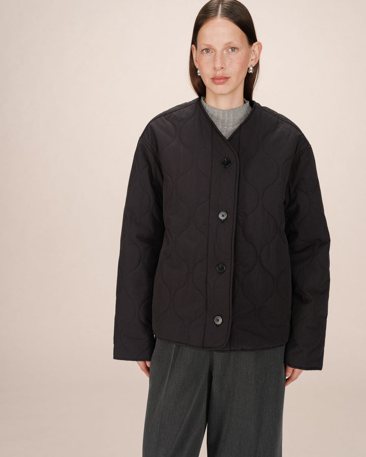 Quilted padded jacket noir Shania