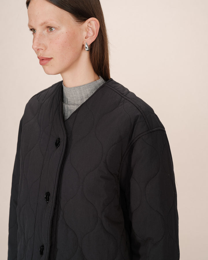 Quilted padded jacket noir Shania