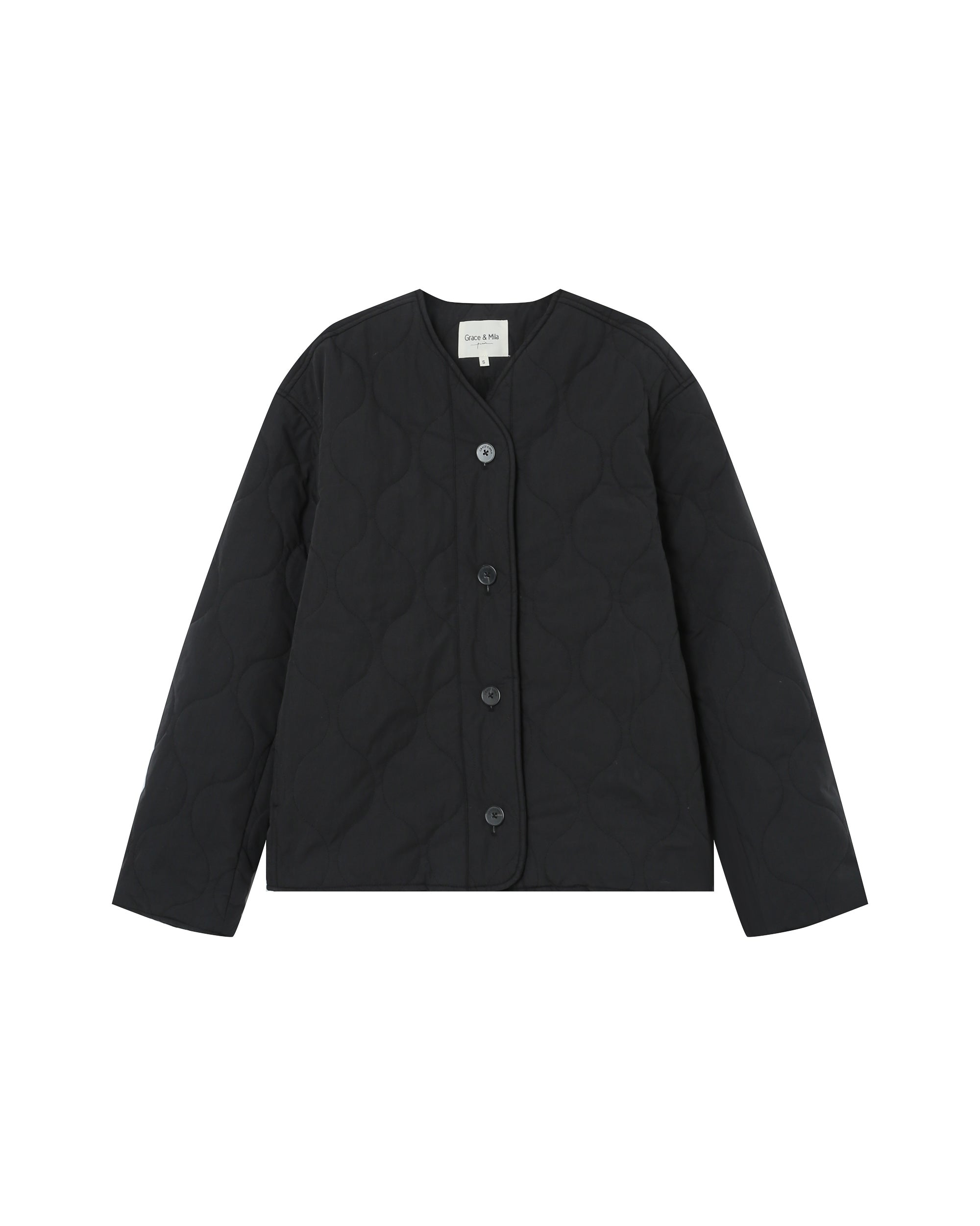 Quilted padded jacket black Shania