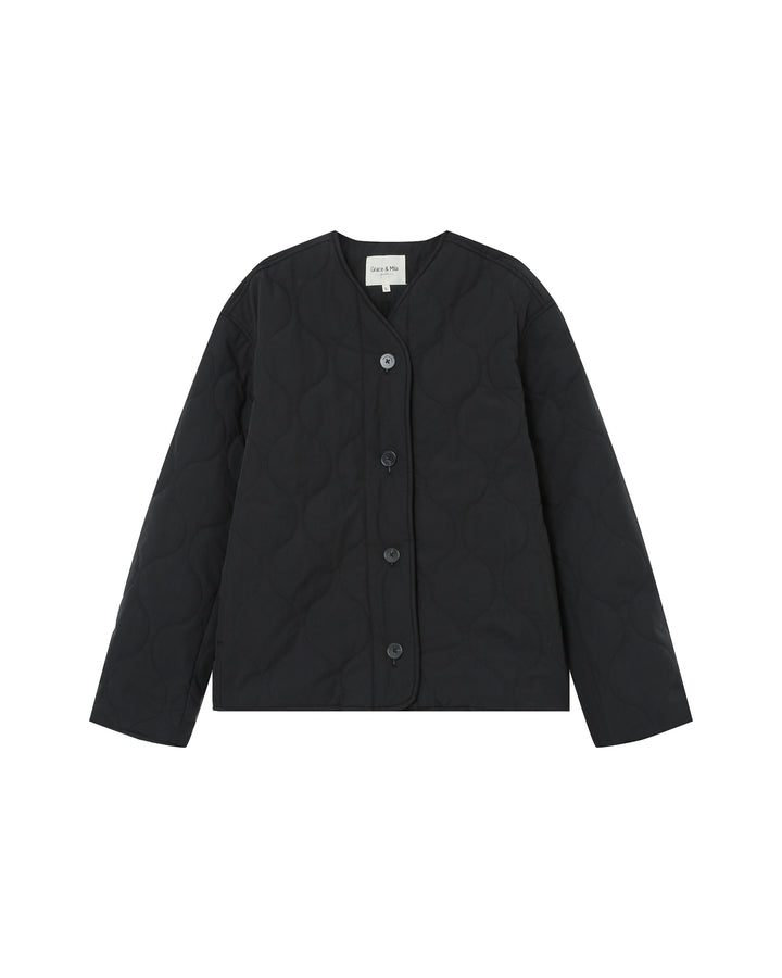 Quilted padded jacket noir Shania