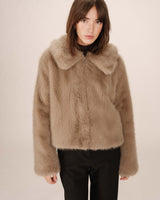 Faux fur coat greige Shonna
