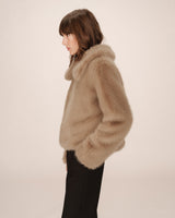 Faux fur coat greige Shonna