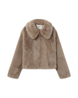 Faux fur coat greige Shonna