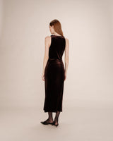 Robe longue velours chocolat Tivoli
