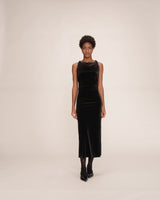 Robe longue velours noir Tivoli