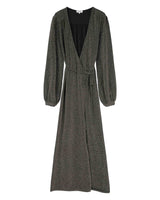 Robe longue portefeuille or Talia