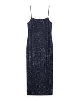Robe longue sequins marine Tori