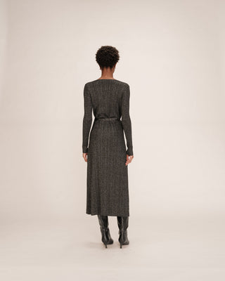 Robe longue en lurex argent Tangerine