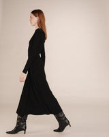 Robe longue en maille noir Tilleul