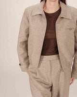 Veste boxy en laine grege Tiffany