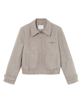 Veste boxy en laine grege Tiffany