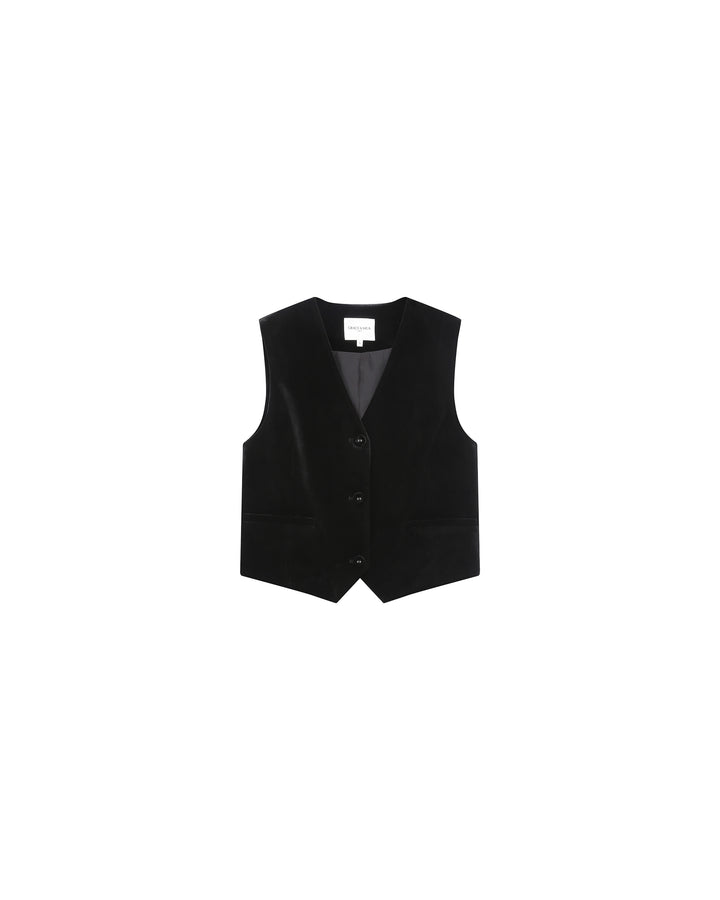 Velvet waistcoat noir Totem