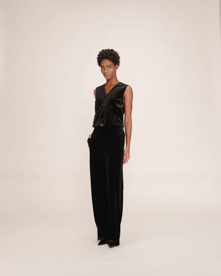 Gilet en velours noir Totem