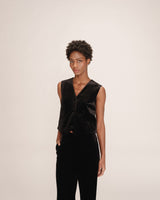 Gilet en velours noir Totem