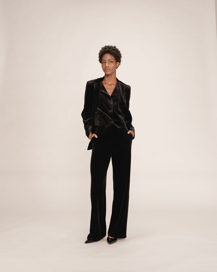 Velvet waistcoat noir Totem