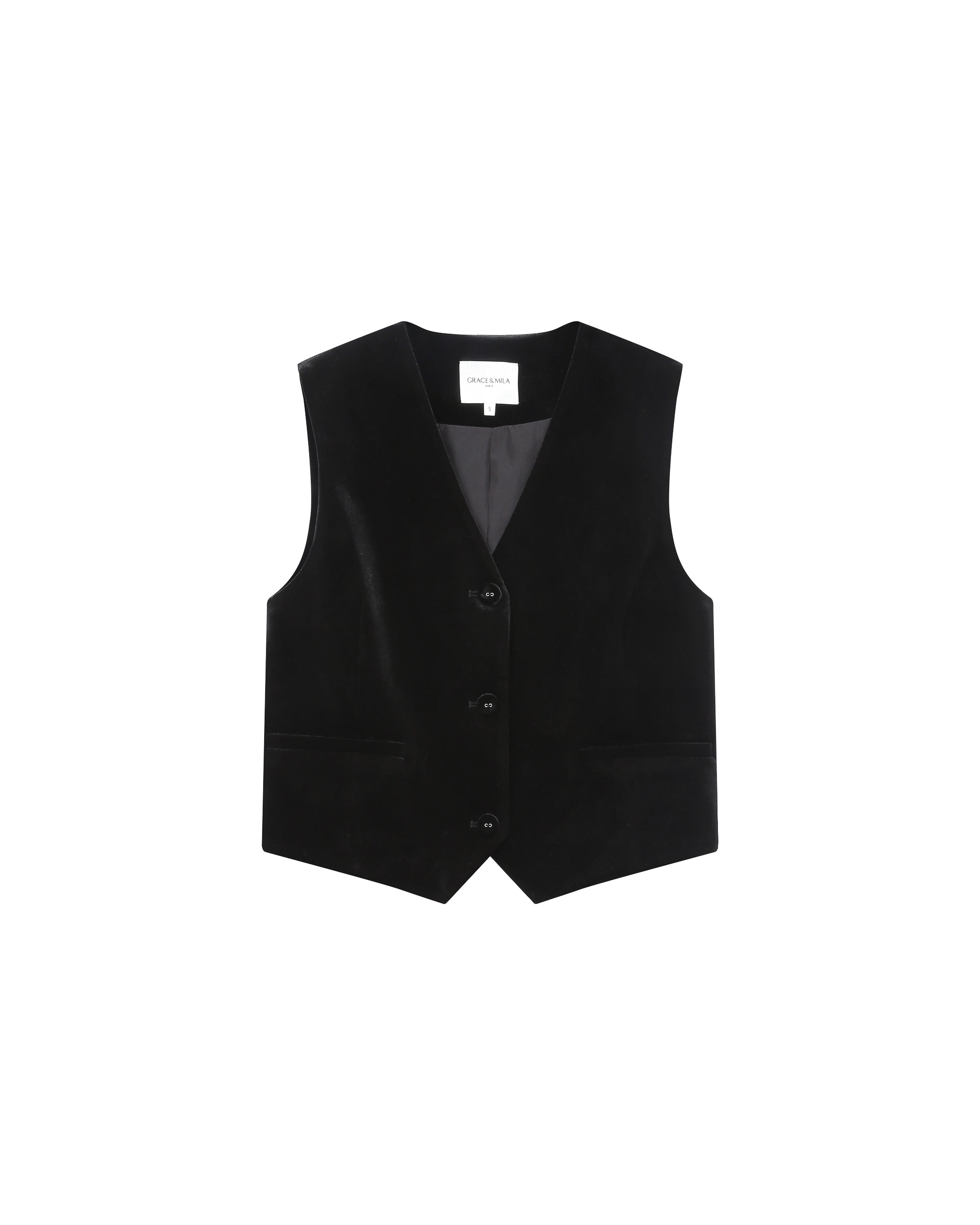 Gilet en velours noir Totem