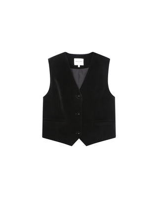 Gilet en velours noir Totem