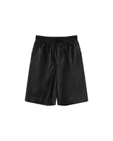 Bermuda en simili cuir noir Tiago