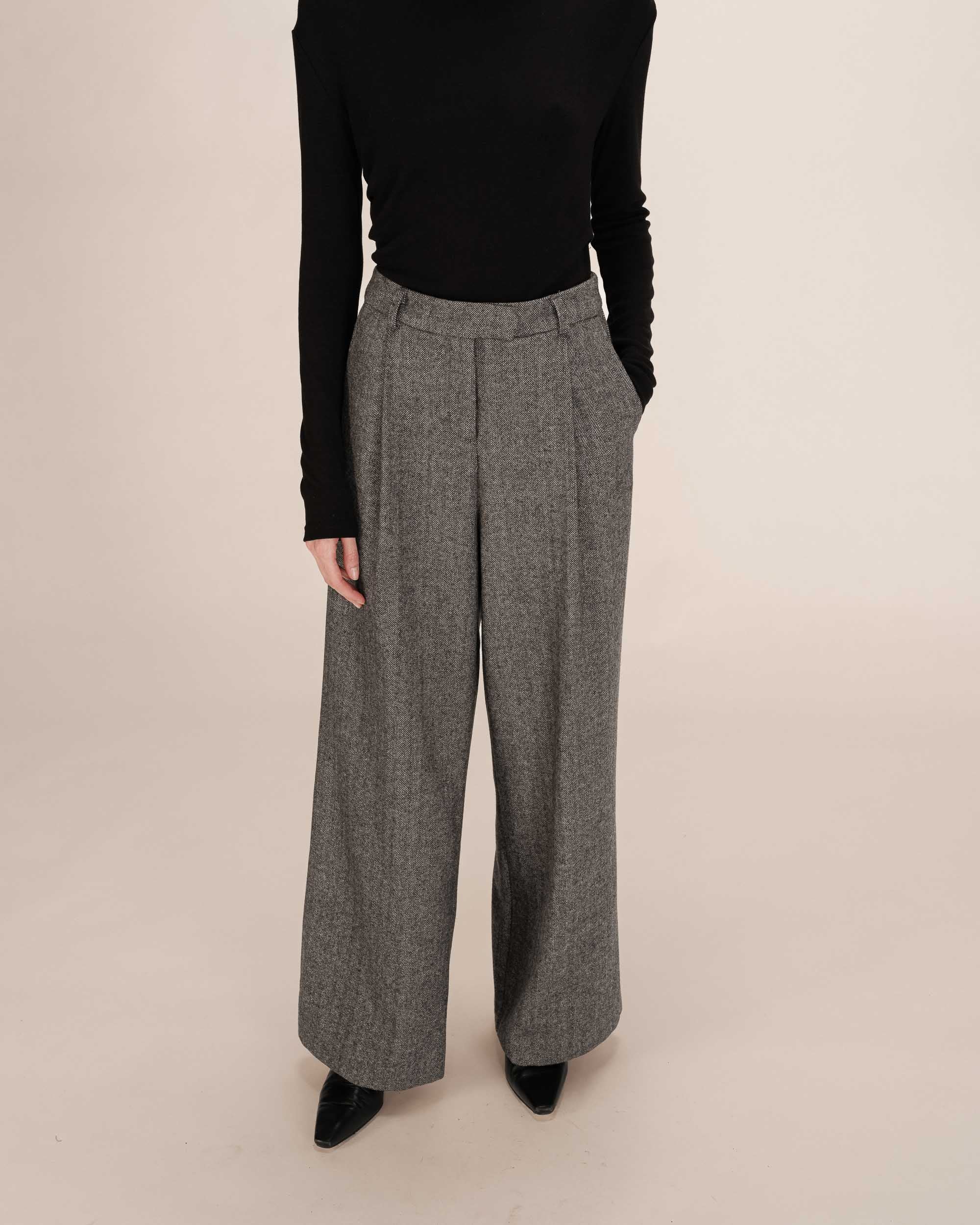 Pantalon tailleur laine anthracite Times