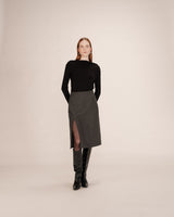 Jupe crayon en laine anthracite Tonya