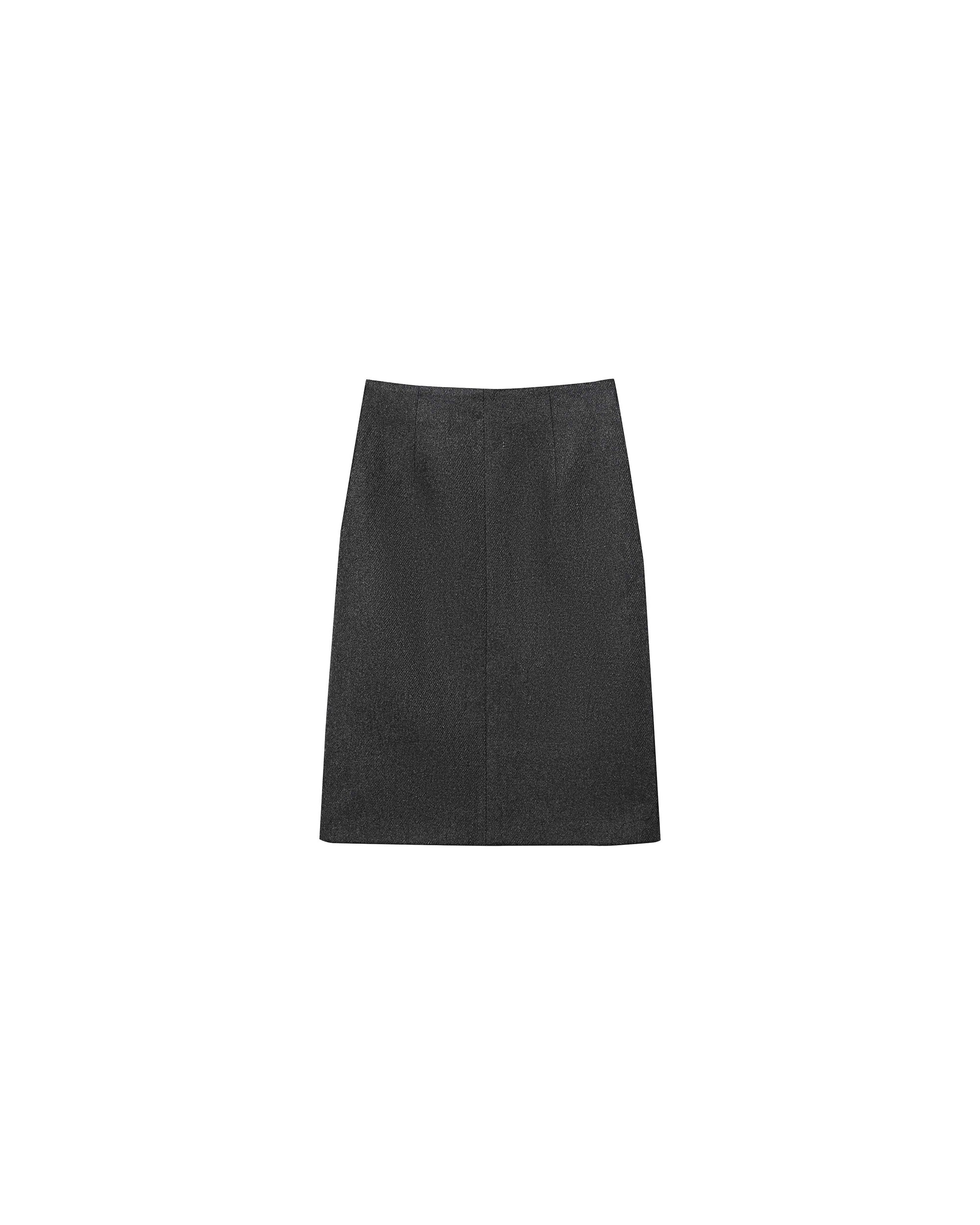 Jupe crayon en laine anthracite Tonya