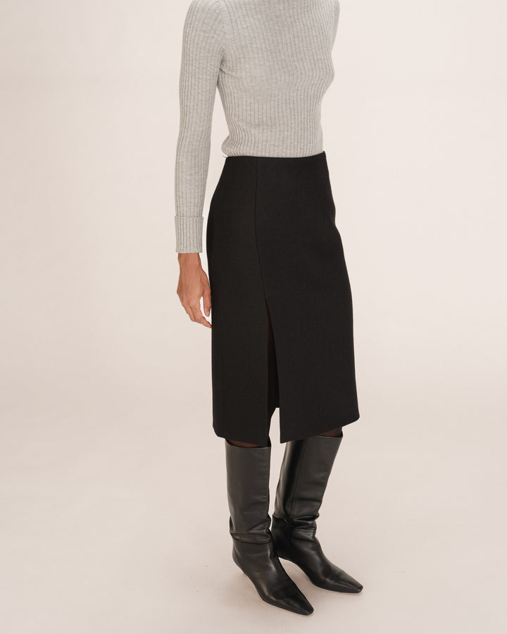 Jupe crayon en laine noir Tonya