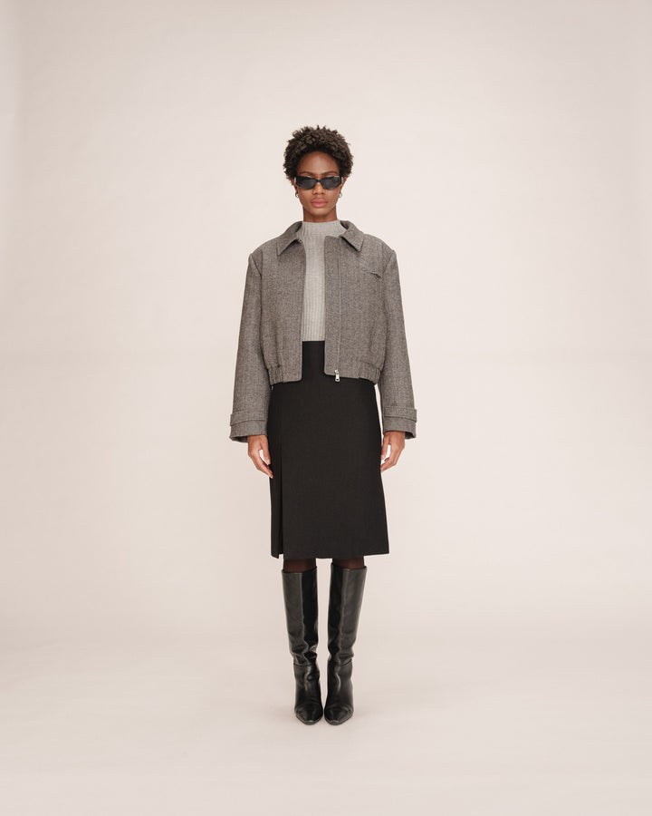 Jupe crayon en laine noir Tonya