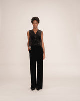 Pantalon tailleur velours noir Tiger