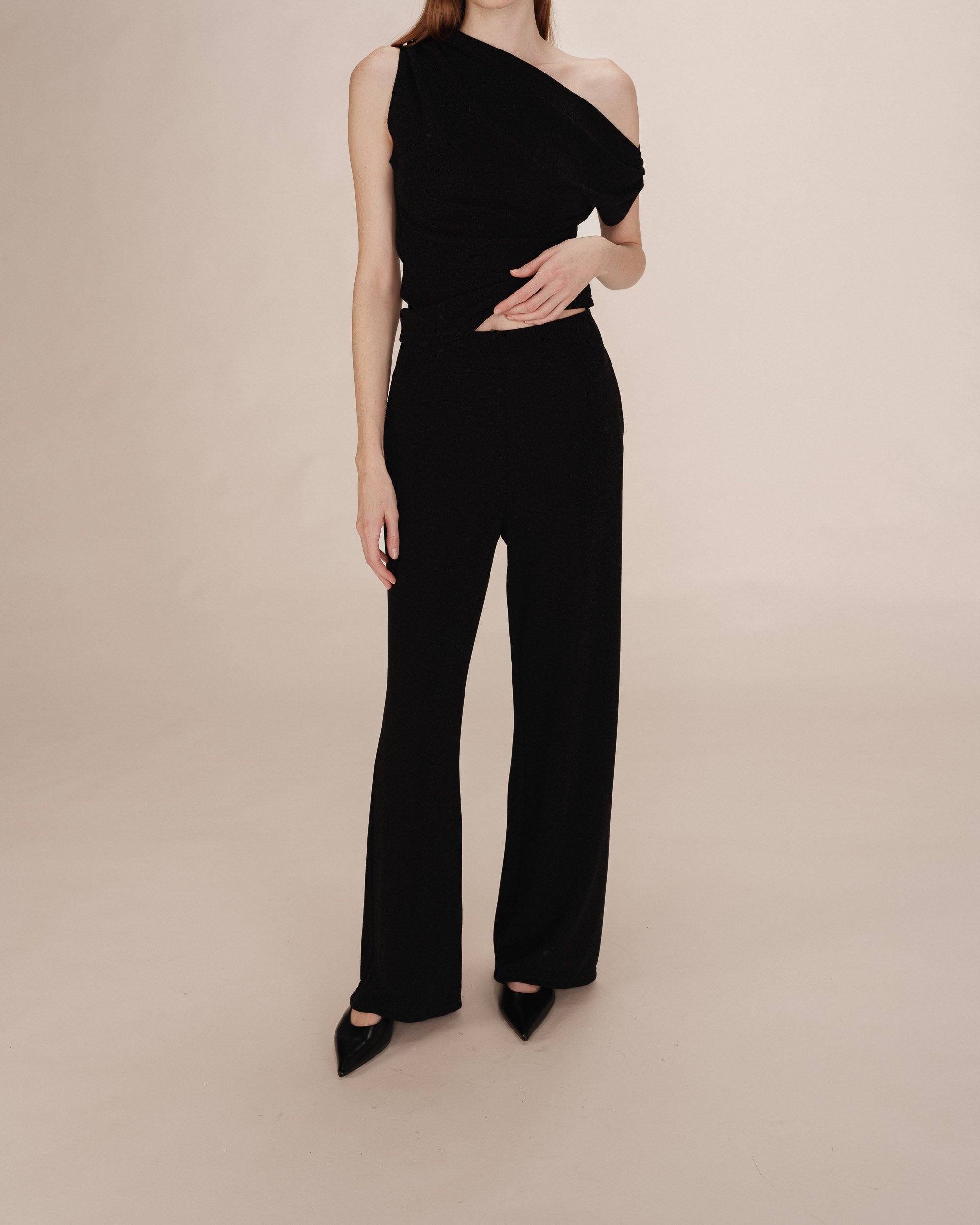 Pantalon large en lurex noir Truth