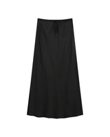 Jupe longue en satin noir Talmas