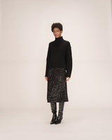 Jupe longue en sequins noir Tailana