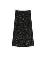 Jupe longue en sequins noir Tailana