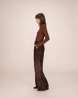 Pantalon large en sequins chocolat Toby