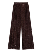 Pantalon large en sequins chocolat Toby