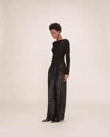 Pantalon large en sequins noir Toby
