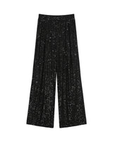 Pantalon large en sequins noir Toby