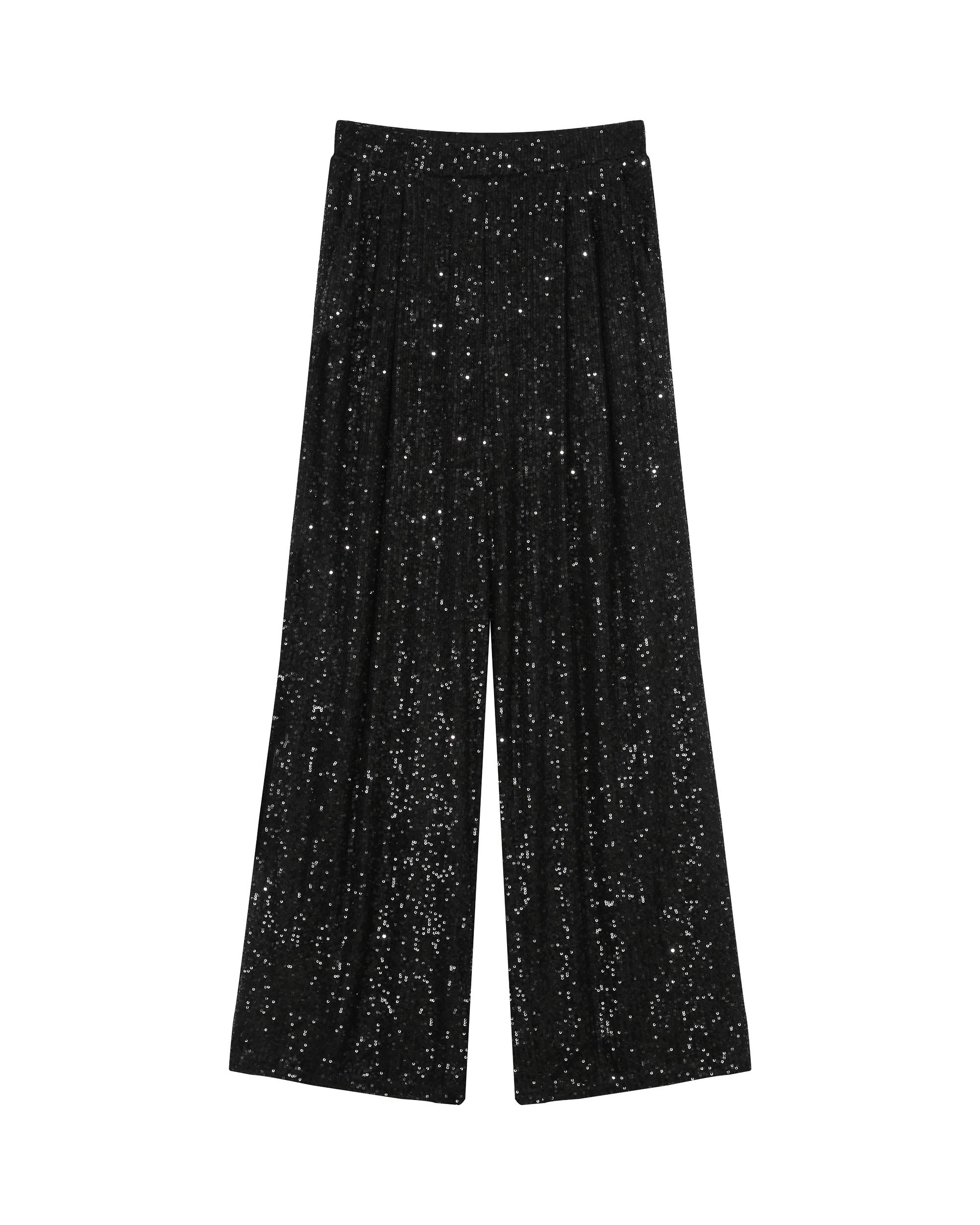 Pantalon large en sequins noir Toby