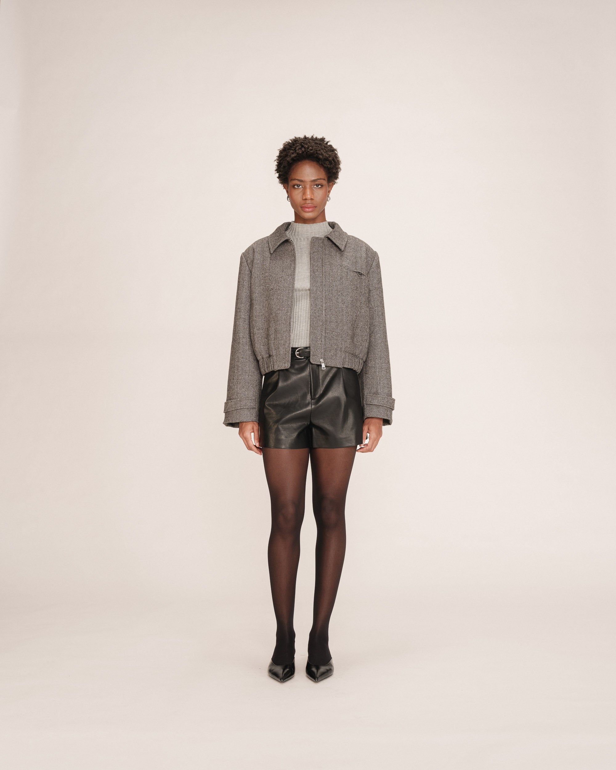 Short simili cuir noir Travis