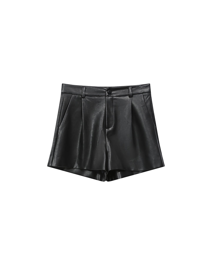 Faux leather shorts noir Travis