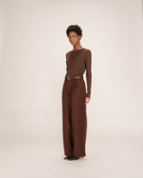 Pantalon de tailleur chocolat Tatum