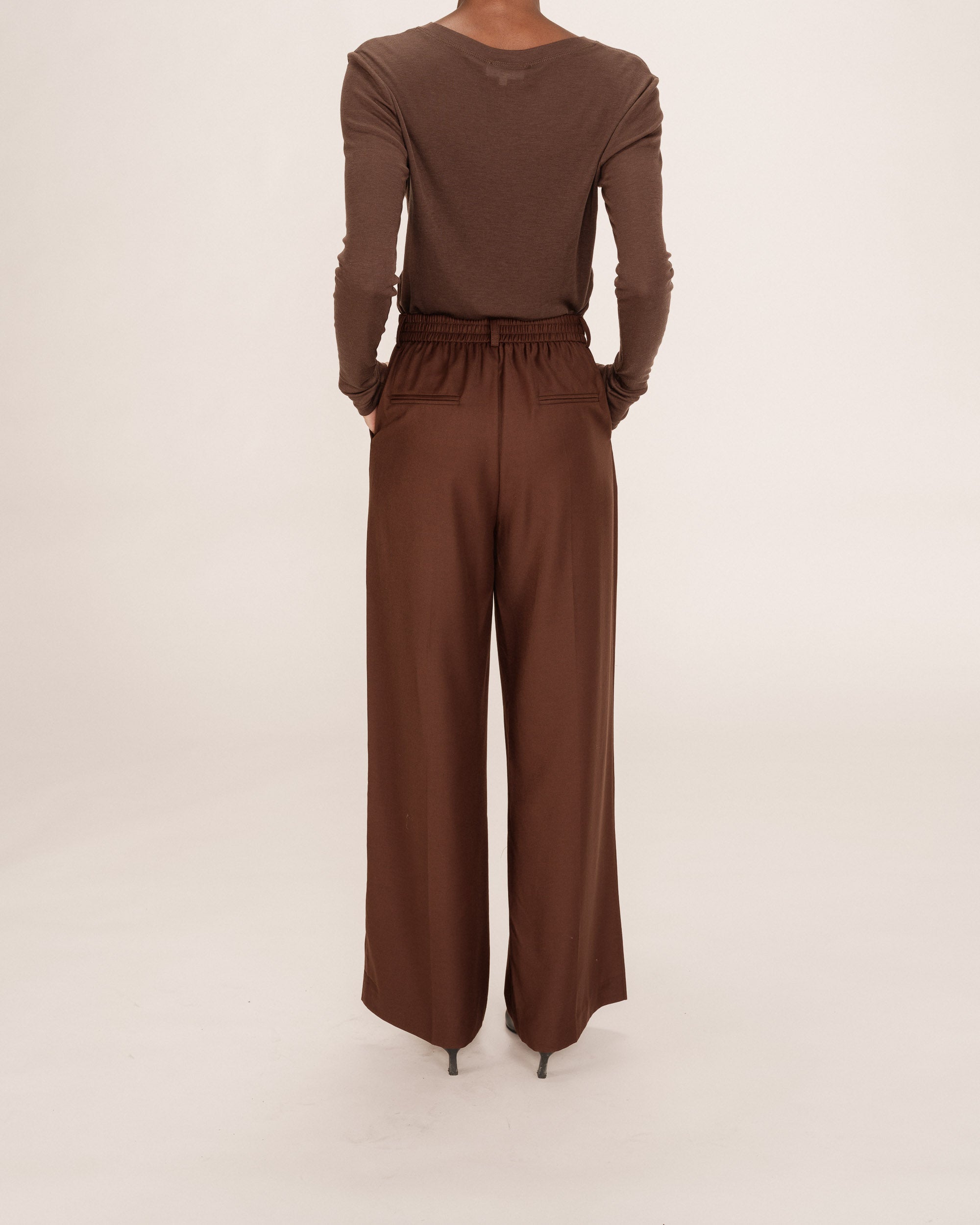 Pantalon de tailleur chocolat Tatum
