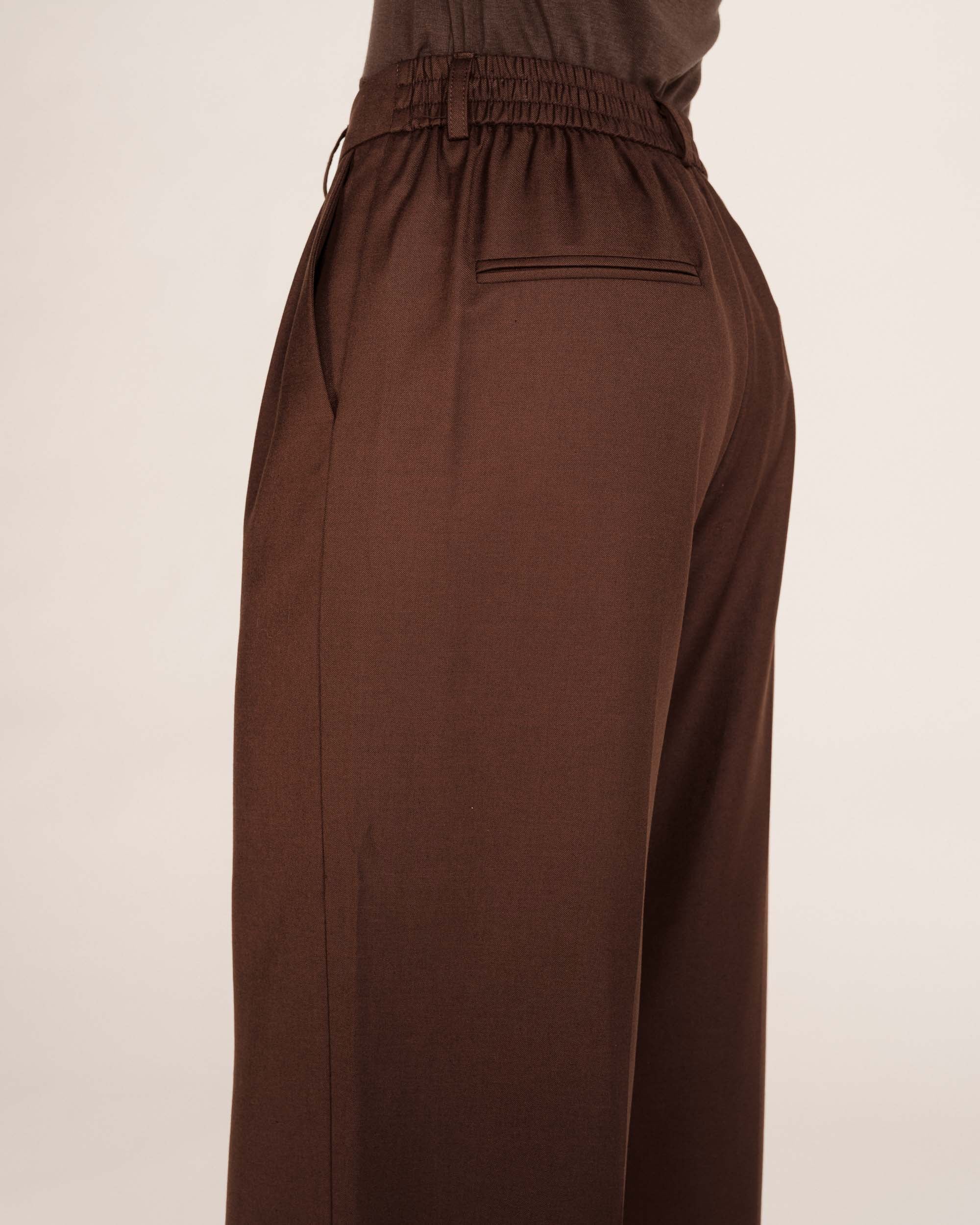 Pantalon de tailleur chocolat Tatum
