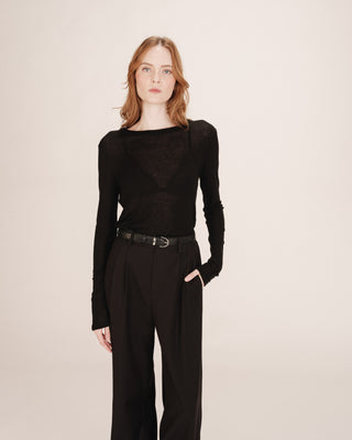 Pantalon de tailleur noir Tatum