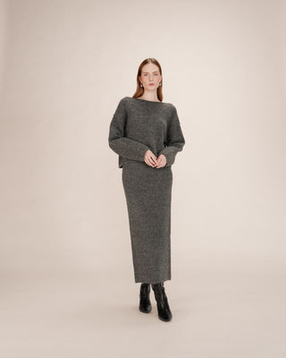 Knit pencil skirt anthracite Toundra