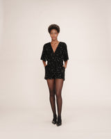 Sequin playsuit black Thalassa