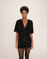 Sequin playsuit black Thalassa