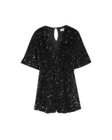 Sequin playsuit black Thalassa