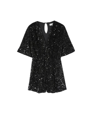 Sequin playsuit black Thalassa