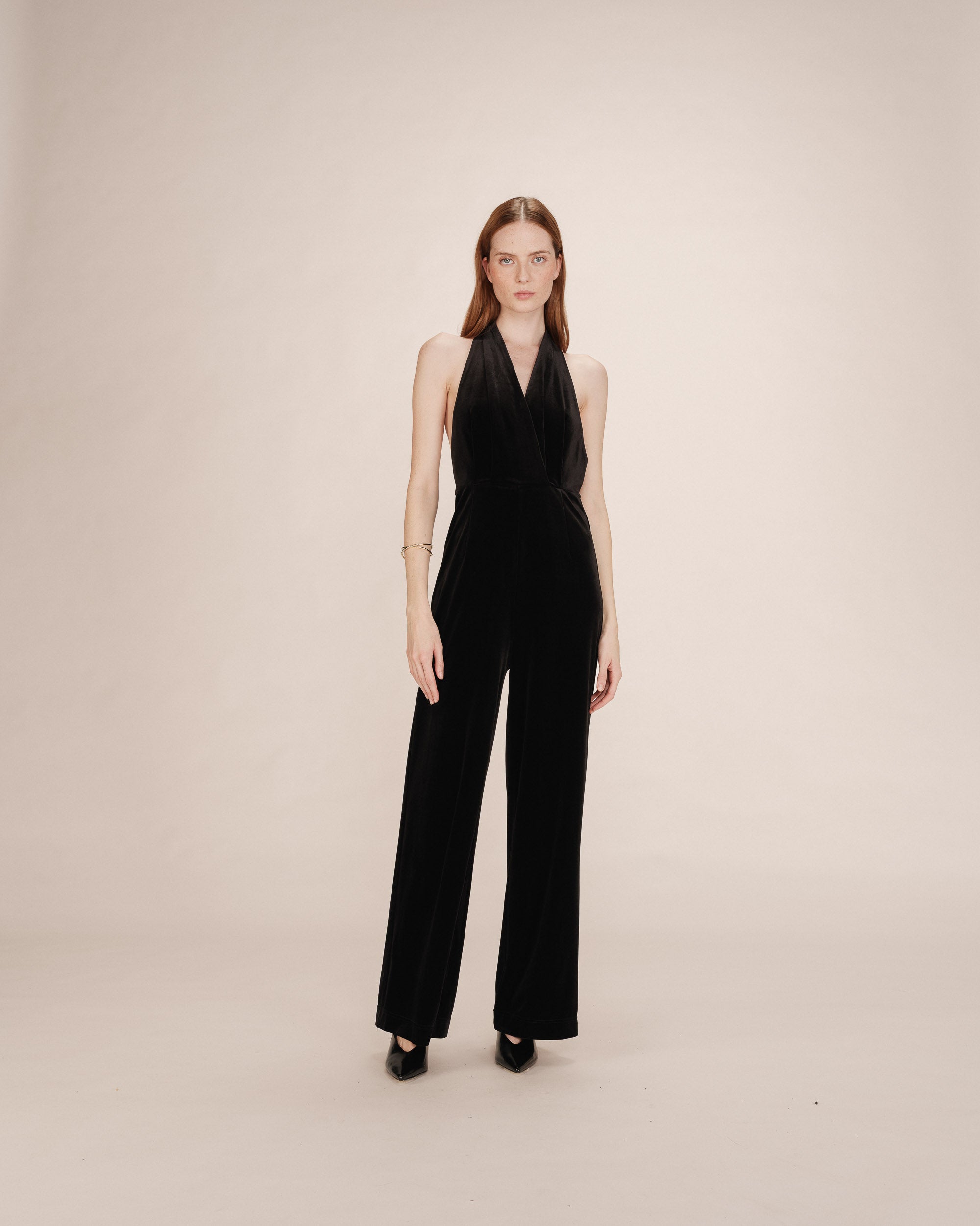 Combinaison pantalon velours noir Tahara